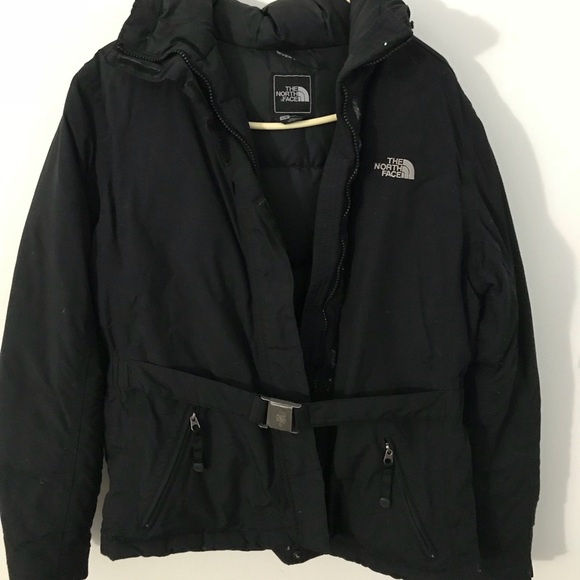 North face black coat with hoodie - Picture 1 of 4